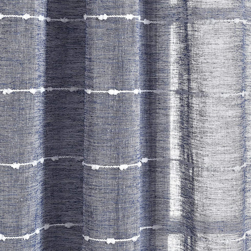 Lush Decor Navy Farmhouse Textured Grommet Sheer Window Curtain Set (84" x 38")