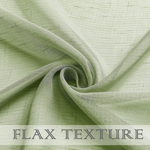 Green Linen Sheer Curtain Panel Pairs with Grommets/Eyelets Rustic Window Drape Treament Decoration for Living Room Bedroom Farmhouse, 54x63 Inch, 2 Panels, Sage
