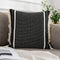OJIA Modern Throw Pillow Cover with Tassels, Decorative Liana Fringe Accent Cushion Case, Farmhouse Woven Pillowcase for Sofa Chair Couch Bed Decor (Square 18 Inches, Black)