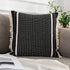 OJIA Modern Throw Pillow Cover with Tassels, Decorative Liana Fringe Accent Cushion Case, Farmhouse Woven Pillowcase for Sofa Chair Couch Bed Decor (Square 18 Inches, Black)