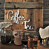 Way Of Hearts - Stainless Steel Metal Tea Sign for Kitchen Wall Decor - 7.4" x 4.9" Polished Silver Kitchen Wall Art - Decoration for Tea and Coffee Station - Including hardware set