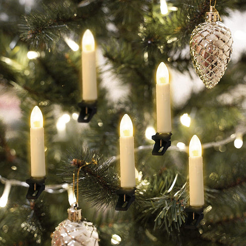 Flameless LED Candles,20 PCS Decorative Candles,Warm White Candle Lights with Clips,USB Operated Romatic Candles,Fake Candles for Holiday Decorations,Seasonal Celebration,Christmas & Wedding Decor
