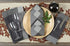 Farmhouse Cloth Napkin Set of 6 100% Cotton Dinner Napkin Double Holes Size 20"x 20" Color Dark Grey