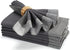Farmhouse Cloth Napkin Set of 6 100% Cotton Dinner Napkin Double Holes Size 20"x 20" Color Dark Grey
