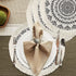 Sungea Mandala Round Placemats Set of 4, Boho Cotton Woven Macrame Tassels Table Mats Washable Heat Resistant Neutral Place Mat for Dining Room Kitchen Table Decor (13 Inches, Dark Grey)