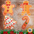 Gingerbread Christmas Ornaments - Man Boy Girl Tree Candy Cane Cookie Rustic Christmas Decorations Set of 4 - Claydough Christmas Tree Decorations - Christmas Tree Ornaments with Gift Box