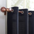 No. 918 Montego Grommet Textured Kitchen Curtain Tier Pair, 56" x 36", Navy Blue