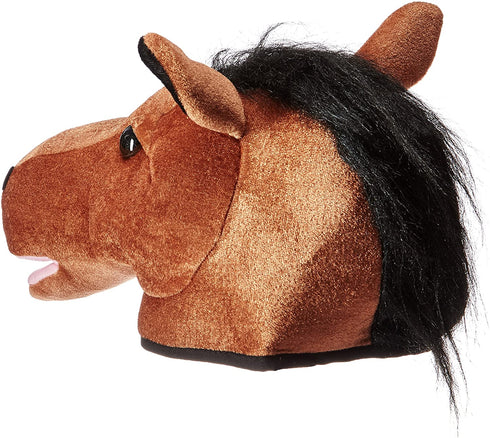 Plush Horse Head Hat Party Accessory (1 count) (1/Pkg)