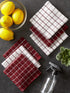 DII Basic Terry Collection Windowpane Dishcloth Set, 12x12, Wine, 6 Piece