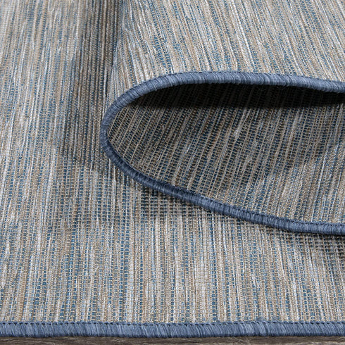 Ottomanson Sundance Collection Indoor/Outdoor Reversible Runner Rug, 2'7" x 7', Blue