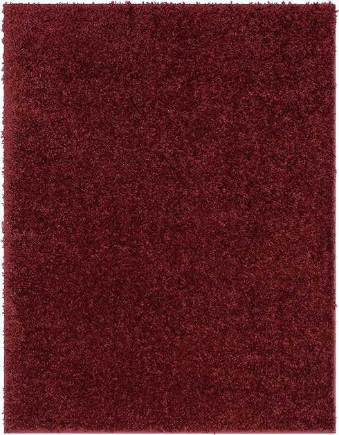 Well Woven Elle Basics | Emerson Shag Deep Red | Textured Mat Rug 2x4 (2'3" x 3'11")