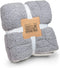 Charcoal Grey & White Sherpa Blanket - Sherpa Throw Blankets, Soft Blanket | Throw Blanket for Couch, Plush Throw Blankets, White Throw Blanket, Fleece Blanket, Fluffy Blanket, 60.5" x 48"