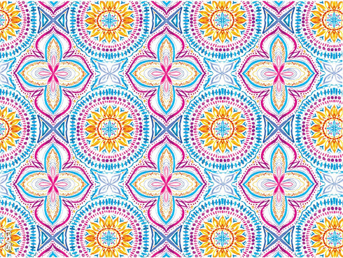 Tervis Bright Mandala Insulated Tumbler with Wrap and Lid, 24 oz Tritan, Classic