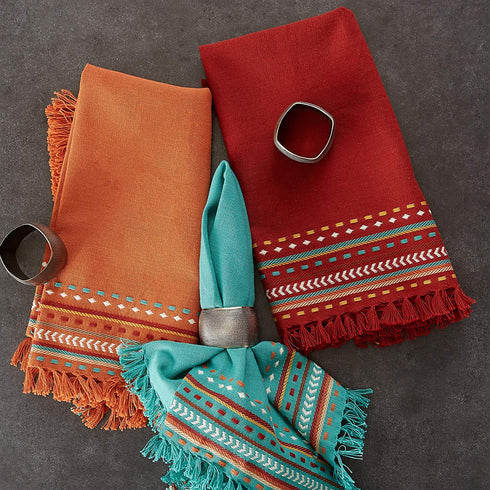 DII Tabletop Collection, Southwest Hacienda Stripe, Napkin Set, 20x20, Sedona Sunset, 6 Piece