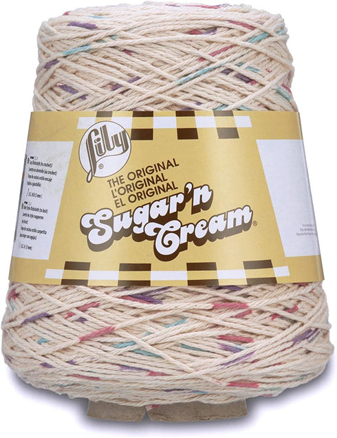 Lily Sugar'n Cream Cotton Cone Yarn, 14 oz, Potpourri Prints, 1 Cone