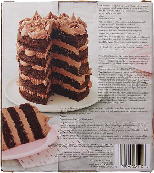 Wilton Easy Layers 5-Piece Layer Cake Pan Set, 6-Inch, Steel