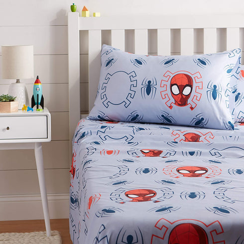 Amazon Basics by Marvel Spiderman Spidey Crawl Bed Sheet Set, Twin