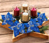 15 PCS Christmas Glitter Artificial Poinsettia Flowers Artificial Wedding Flowers Decorations Xmas Tree Ornaments with Clips (Blue)