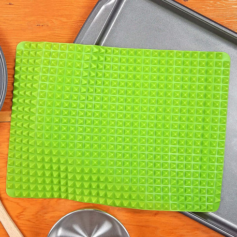 Southern Homewares Healthy Homewares Raised Silicone Baking Sheet Non-Stick Cooking Mat Oven Tray Liner Green Set of 2