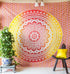 Ombre Mandala Bedspread with Pillow Covers, Indian Bohemian Tapestry Wall Hanging, Picnic Blanket or Hippie Beach Throw, Hippy Mandala Bedding for Bedroom Decor, Queen Size Sunset Hue Boho Tapestry