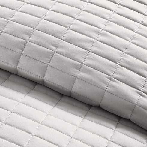 Comfort Spaces Kienna Quilt Set-Luxury Double Sided Stitching Design All Season, Lightweight, Coverlet Bedspread Bedding, Matching Shams, Twin/Twin XL(66"x90"), Gray