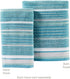 SKL Home by Saturday Knight Ltd. Seabrook Stripe 2-Piece Hand Towel Set, Teal 2 Count
