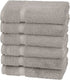 Amazon Brand Pinzon Organic Cotton Hand Towels, Set of 6, Marble Grey
