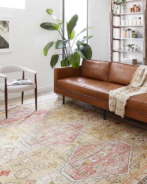 Loloi II Skye Collection SKY-04 Gold / Blush, Traditional 2'-3" x 3'-9" Accent Rug