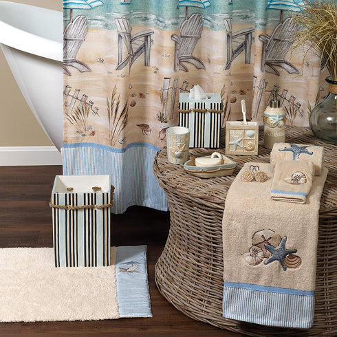 Zenna Home Toothbrush Holder Seaside Serenity Bath Accessories, Teal/Ivory