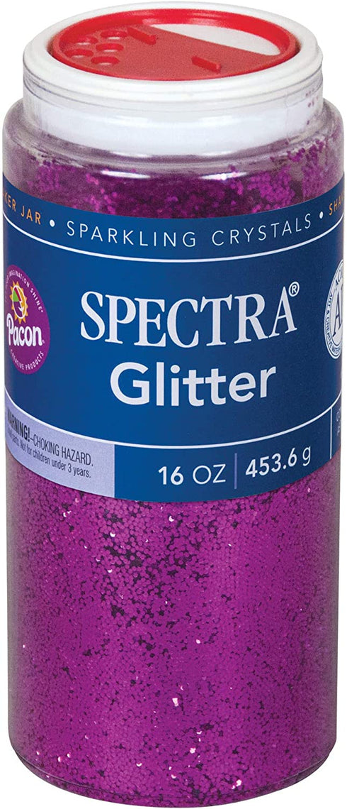 Pacon Spectra Glitter Sparkling Crystals 0091730, 16 Oz. Shaker, Purple