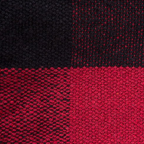 DII Buffalo Check Collection Rustic Farmhouse Throw Blanket with Tassles, 50x60, Tango Red/Black