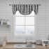 Black and White Buffalo Plaid Tie Up Valance Curtains, Buffalo Check Gingham Farmhouse Retro Adjustable Tie-Up Shades Window Treatment Kitchen Curtains for Cafe Bathroom Windows, 56 x 18", Black/White