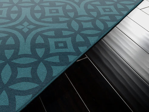 Brumlow Mills Harper Trellis Geometric Print Pattern Indoor Area Rug, Perfect for Living Room Decor, Dining, Kitchen Rug, Bedroom or Front Door Mat, 3'4" x 5', Turquoise