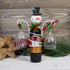Besti Snowman Wine Bottle and Glass Holder Stand | Classic Christmas Holiday Decor for Kitchens, Dining Rooms | Beautiful, Elegant Metal Design | Unique Gift Choice