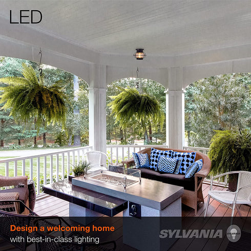 SYLVANIA Vintage Essex Cage Light Fixture, Semi-Flush Mount with 1 60W LED Dimmable Bulb Included, Dimmable (75515)