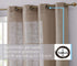 HLC.ME Abbey Faux Linen Textured Semi Sheer Privacy Light Filtering Transparent Window Grommet Floor Length Thick Curtains Drapery Panels for Bedroom & Living Room, 2 Panels (54 W x 84 L, Taupe)