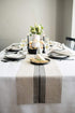 Pure Linen Stripe Table Runner Black and Natural, 14 x 48 Inch 100% Pure Linen Farmhouse Stripe, Machine Washable Fabric Table Runner by Solino Home