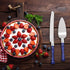 Homi Styles Cake Knife and Server - Wedding Cake Knife Set - Serving Set for Receptions, Birthdays - Cake Cutting Set - Match the Color to Your Event Theme - Cake Knife and Cutter (Blue)