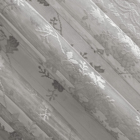 No. 918 Alison Floral Lace Sheer Rod Pocket Curtain Panel, 58" x 84", Dove Gray