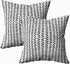 TOMWISH Decor Pillow Covers,2 Packs Hidden Zippered 18X18Inch Black on White Sketch Herringbone Pattern Decor Throw Cotton Pillow Case Cushion Cover for Home Decor