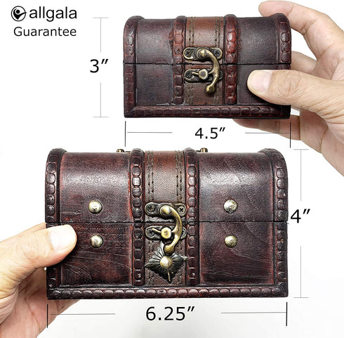 Allgala Antique Wooden Jewelry Treasure Keepsake Box 2-PC Set-HD90203