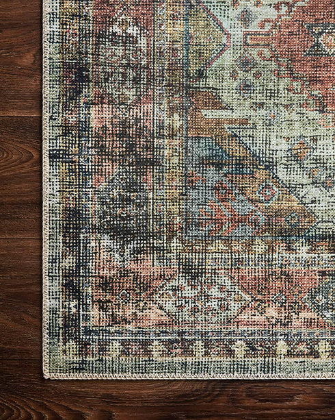 Loloi II Skye Collection SKY-06 Apricot / Mist, Traditional 18" x 18" Sample