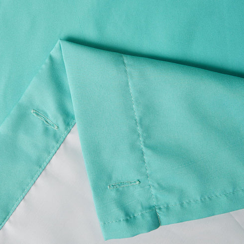 Comfort Spaces Cavoy Bathroom Pintuck Shower Tufted Ruffle Pattern Modern Elegant Microfiber Fabric Bath Curtains, 72"x72", Aqua,CS70-0102