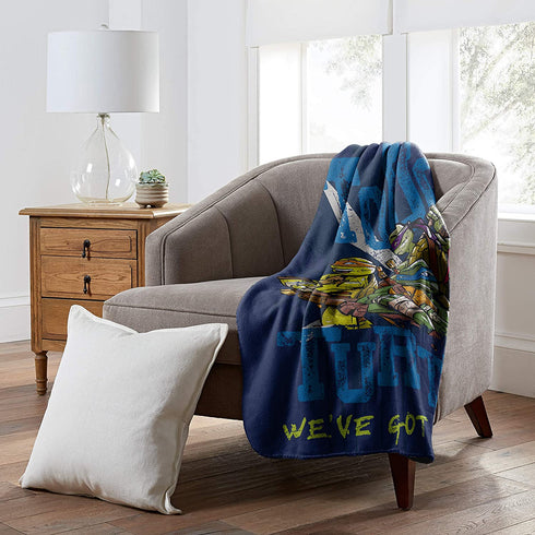 Nickelodeon's Teenage Mutant Ninja Turtles, "Tough Turtles Blues" Fleece Throw Blanket, 45" x 60", Multi Color