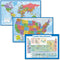 3 Pack - World & USA Map Poster Set + Periodic Table of The Elements Chart for Kids (Laminated, 18" x 29)