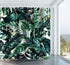 Tropical Leaves Shower Curtain Teal Green Plam Leaf Waterproof Polyester Fabric Bathroom Decor Bath Curtain with Hooks 72x72 inch (P1901-Teal)