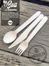 BAMBOODLERS Disposable Wooden Cutlery Set | 100% All-Natural, Eco-Friendly, Biodegradable, and Compostable - Because Earth is Awesome! Pack of 200- 6.5? utensils (100 forks, 50 spoons, 50 knives)