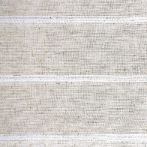 Clean Window Twill Stripe Allergy/Pet Friendly Anti-Dust Sheer Curtain Panel, 52" x 95", White/Linen