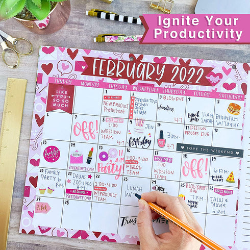 Large Desk Calendar 2022-2023 - Doodle Desk Calendars 2022, Academic Wall Calendar 2022-2023 Large Desktop Calendar 2022 Desk Calendar 11x17, 18 Month Large Wall Calendar 2022-2023