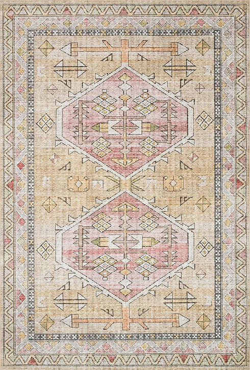 Loloi II Skye Collection SKY-04 Gold / Blush, Traditional 2'-3" x 3'-9" Accent Rug
